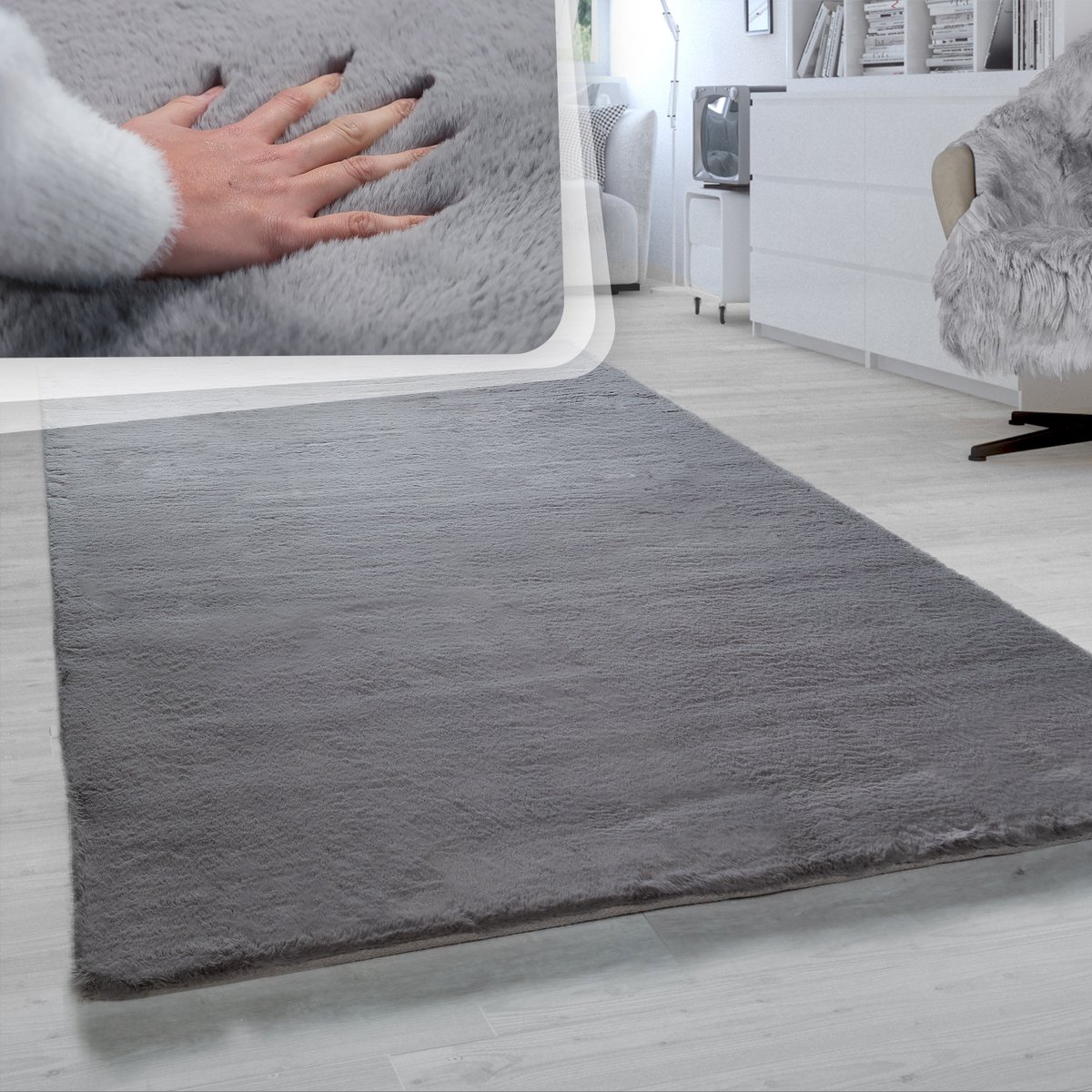 Flycarpets Rabbit Vloerkleed - Antraciet