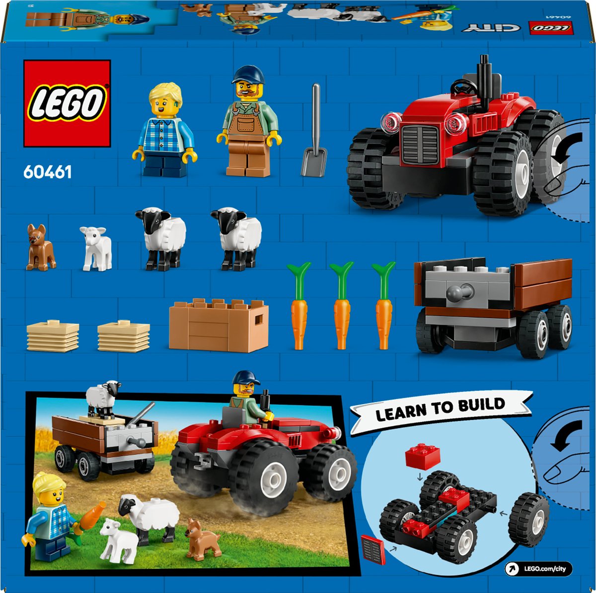 LEGO City Rode tractor met aanhanger en schapen - 60461 — afbeelding 12