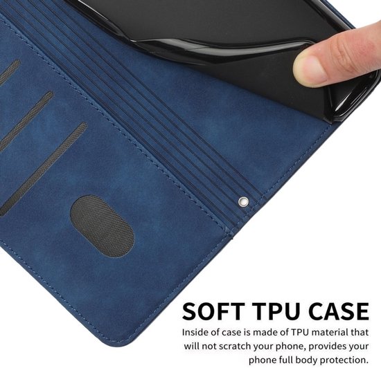 Étui Coverup - Adapté à iPhone 16 - Étui Coverup Smile Book - Blauw