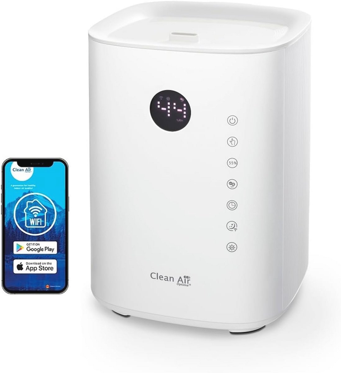 Smart Luchtbevochtiger met Ionisator en Aromatherapie - Max. 400 ml/h - Geschikt voor Ruimtes tot 55 m²