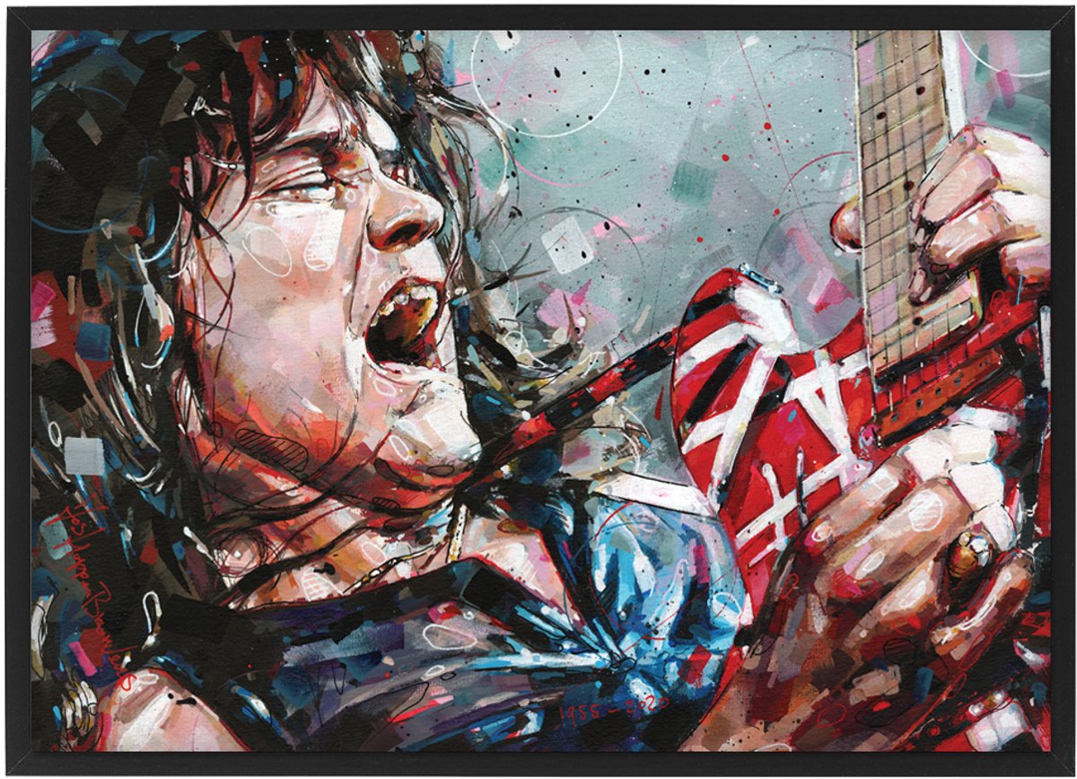 Rock muziek poster 43x30,6 cm (A3) *ingelijst & gesigneerd