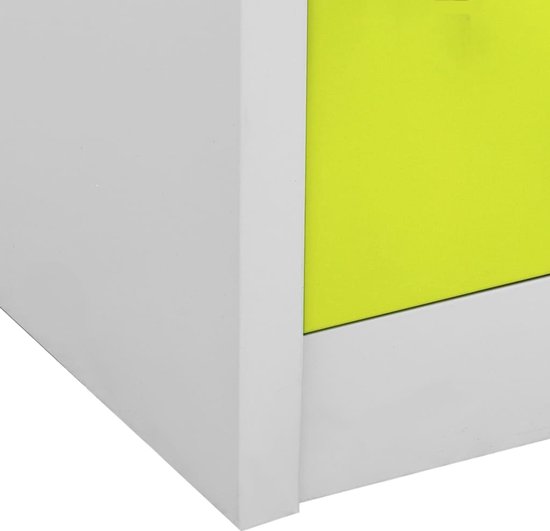 vidaXL Armoires à casiers 5 pcs 90x45x92-5 cm Acier Gris clair et vert - Armoire de casier - Armoires à casiers - Armoire de casier - Armoires de casier