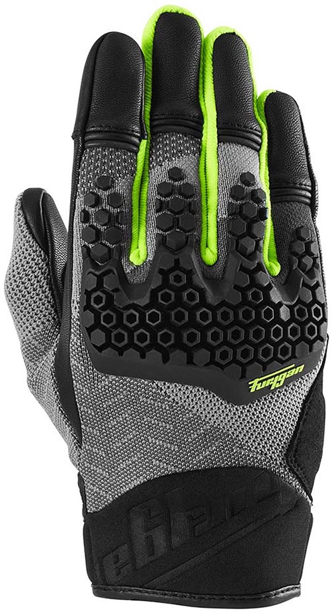 Furygan Jack Handschoenen Zwart Grijs Geel Fluo - Maat 2XL - Handschoen