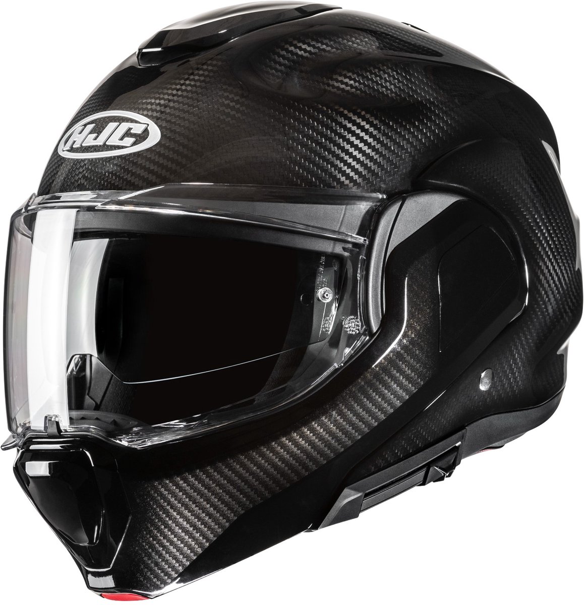 HJC F100 Carbon Solid Zwart Systeemhelm - Maat XS - Helm