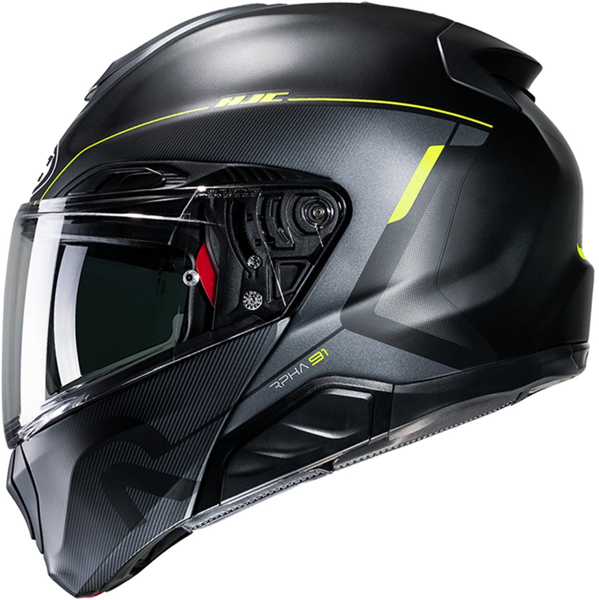 Hjc RPHA 91 Combust Zwart Geel MC3HSF Systeemhelm - Helm