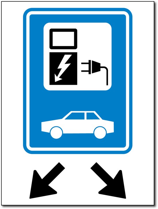 Elektrisch laden bord - Verkeersbord - Aluminium - 30 x 40 cm - Weerbestendig