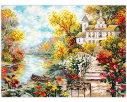 Borduurpakket Huis aan de rivier