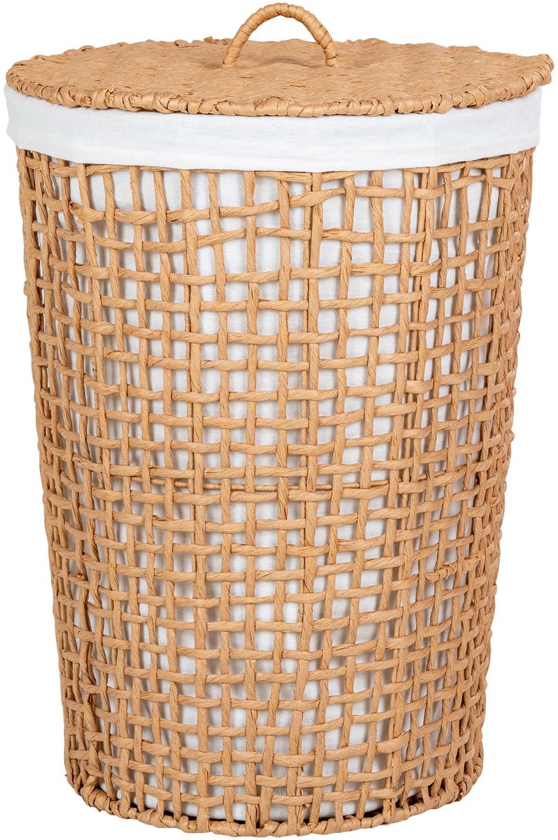 Goedkoopste Wasmand Pomal - Lichtbruin/Wit - ø42x56 cm