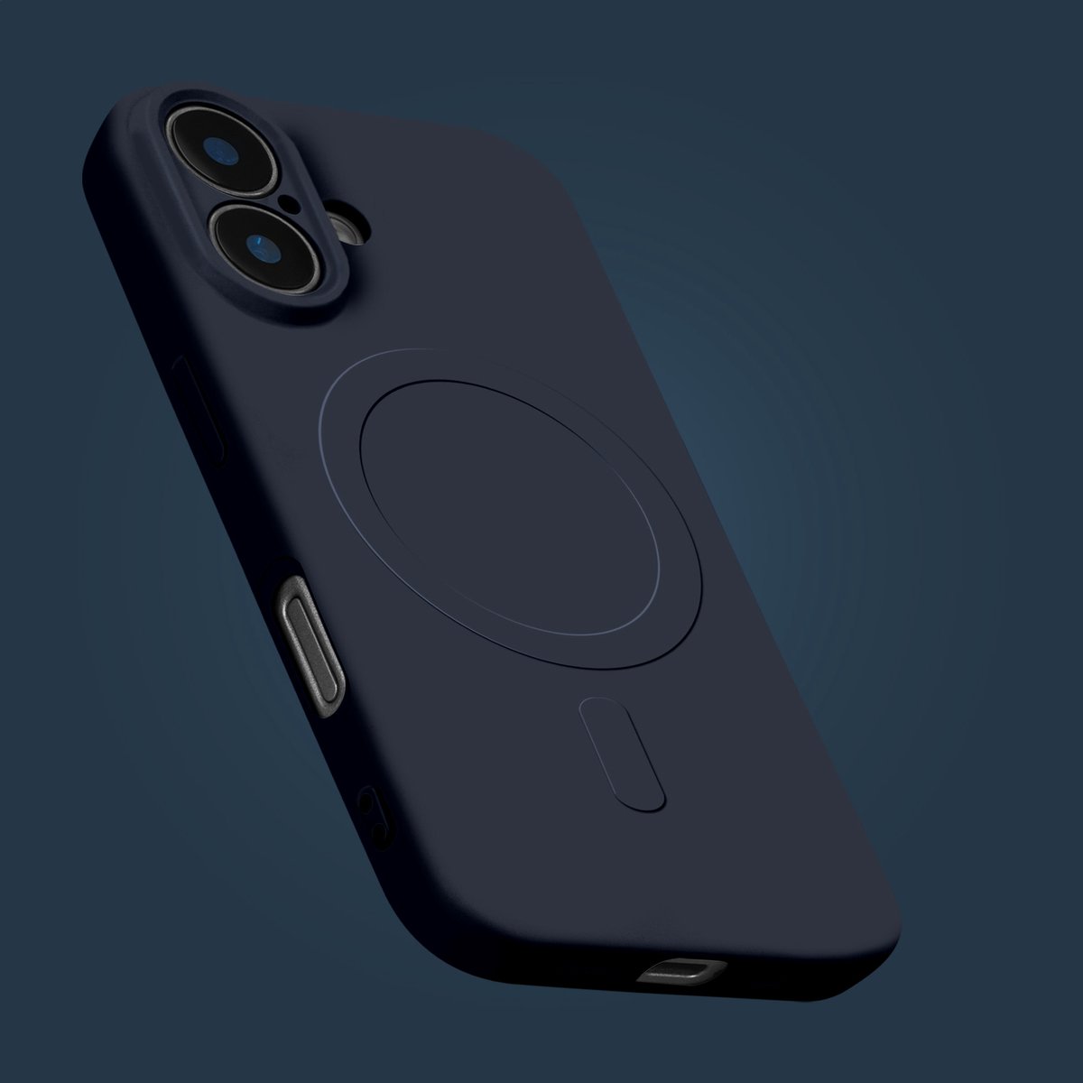 My Style Hoesje geschikt voor Apple iPhone 14 MagSafe Telefoonhoesje Flexibel TPU | My Style Protective Flex Backcover | Geschikt voor MagSafe | Geschikt voor Draadloos Opladen met Magnetische Ring | Geschikt voor MagSafe Case - Marineblauw