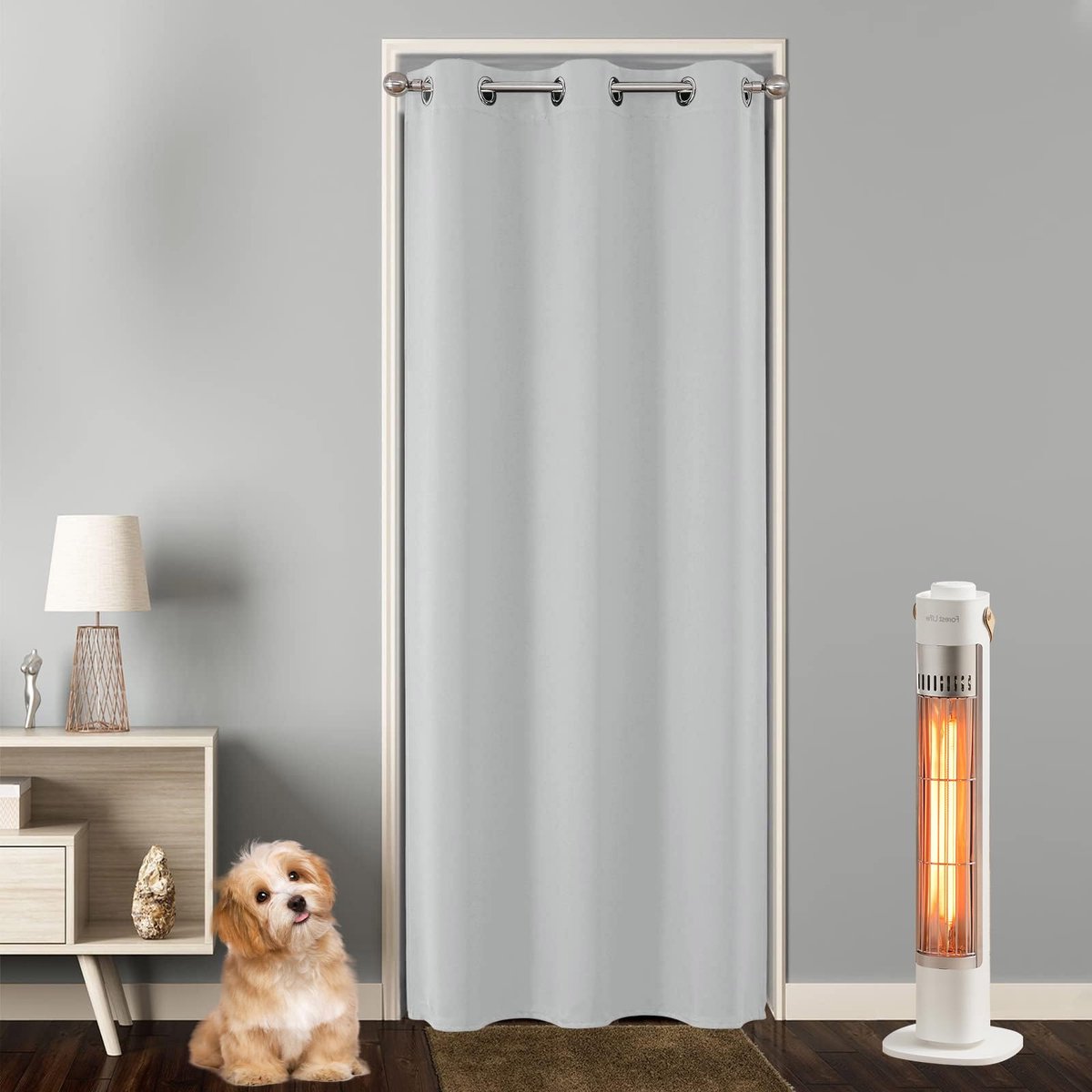 My Ninki ® Stijlvol Verduisterend Deurgordijn voor Optimale Thermische en Geluidsbescherming in Huis grijs