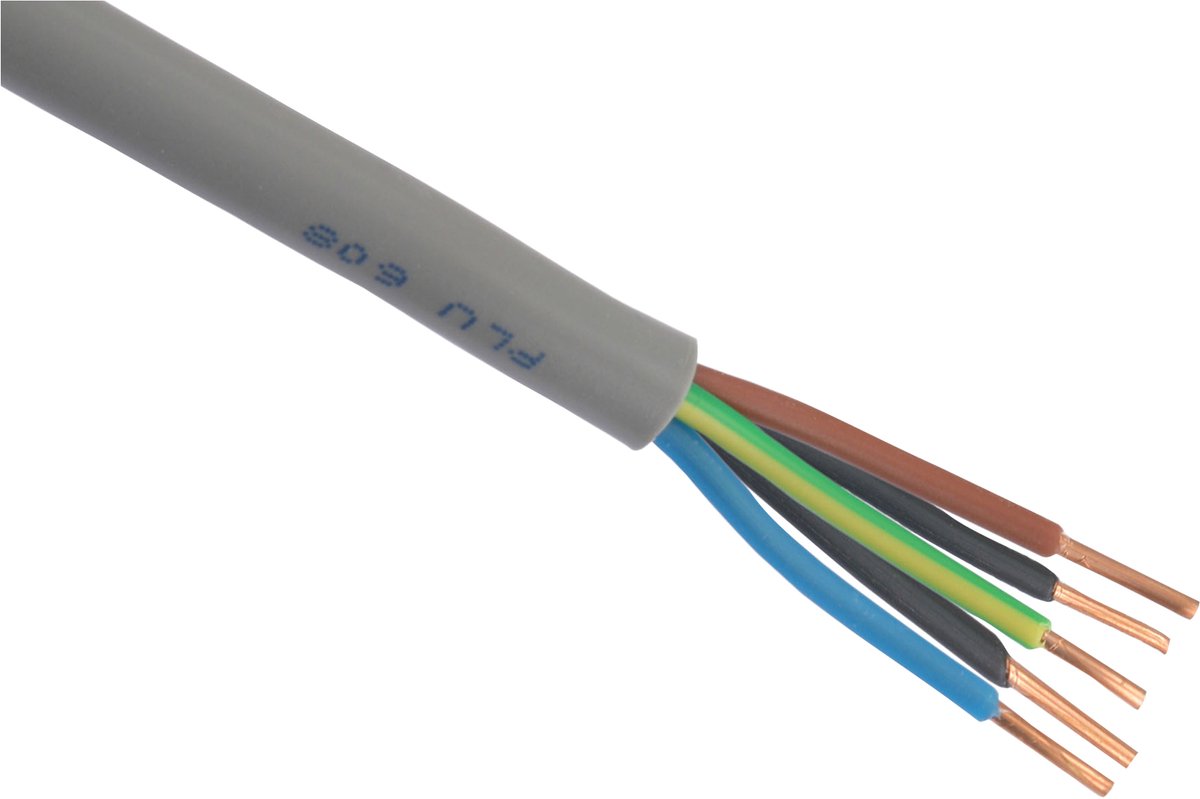 Buitenkabel - YMVK - DCA - 5 x 2.5 mm² - 25 m - grijs