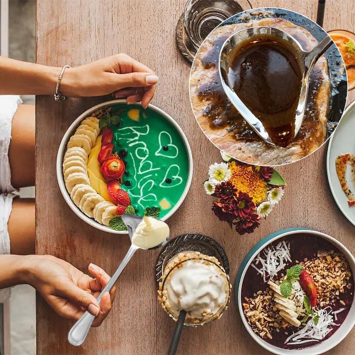 LSS Cuillère à Sauce Bec Verseur Outil à Sucre Ustensile De Cuisine En