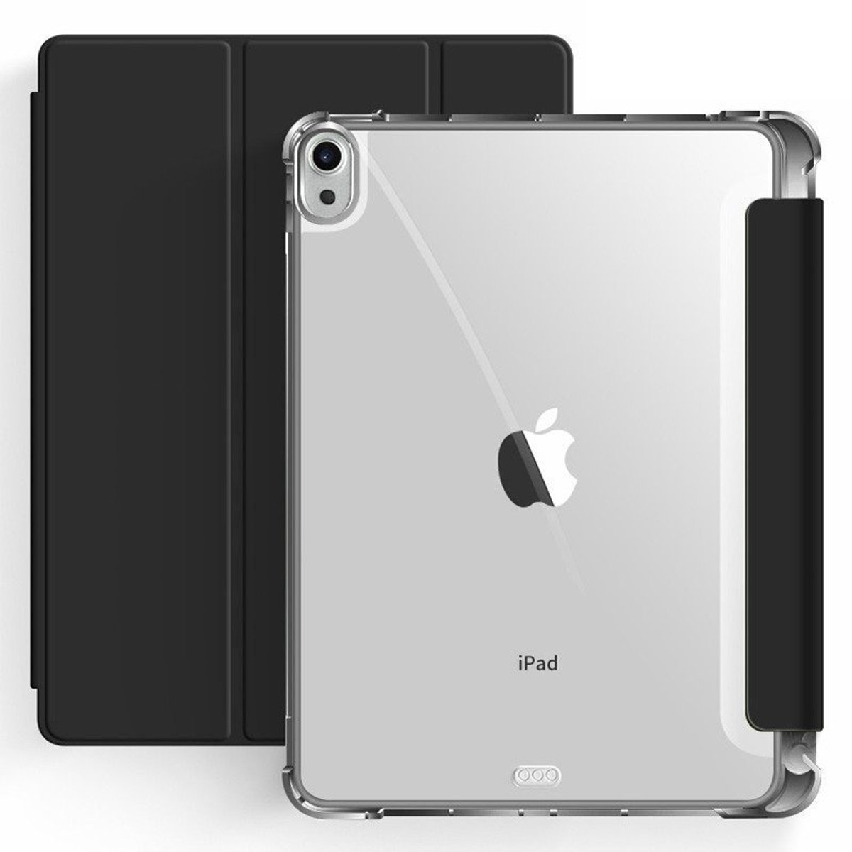 Mobiq Tablet Hoes Air 11 - geschikt voor iPad Air 11 inch (2025) M3 - Clear Back Trifold Bookcase Hoesje