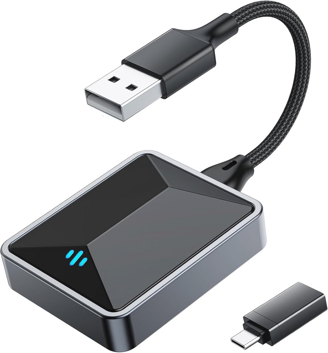 Draadloze CarPlay en Android Auto Adapter - 2-in-1 Plug-and-Play met Lage Latentie en Brede Compatibiliteit