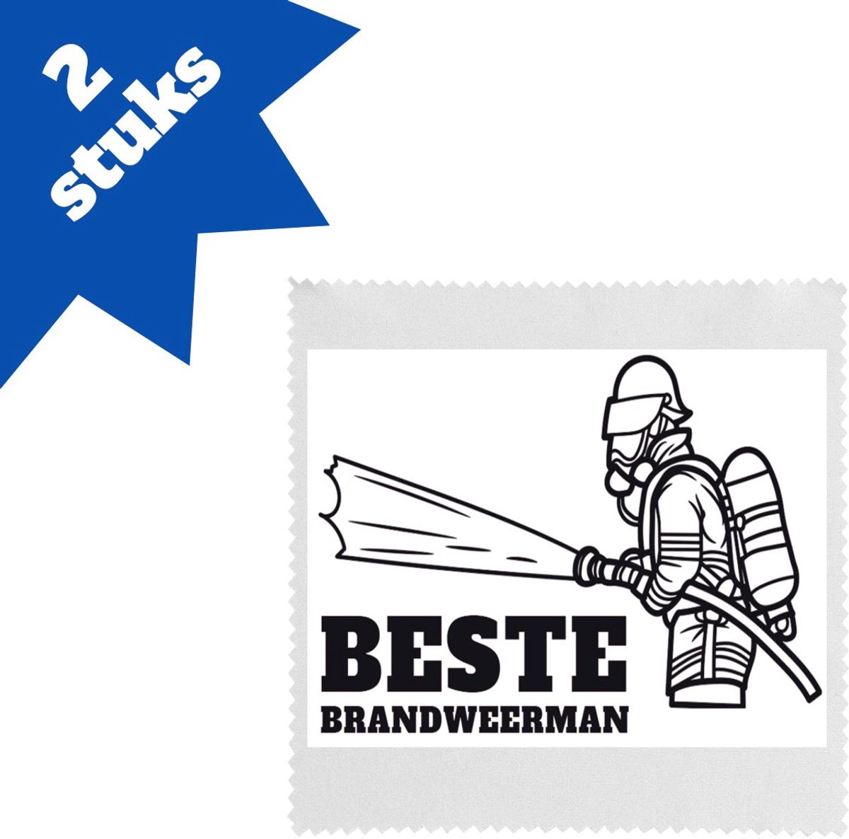Akyol - beste brandweerman brillendoekjes - Beste brandweerman - collega - cadeau - 17,8 bij 17,8 cm - 2 stuks