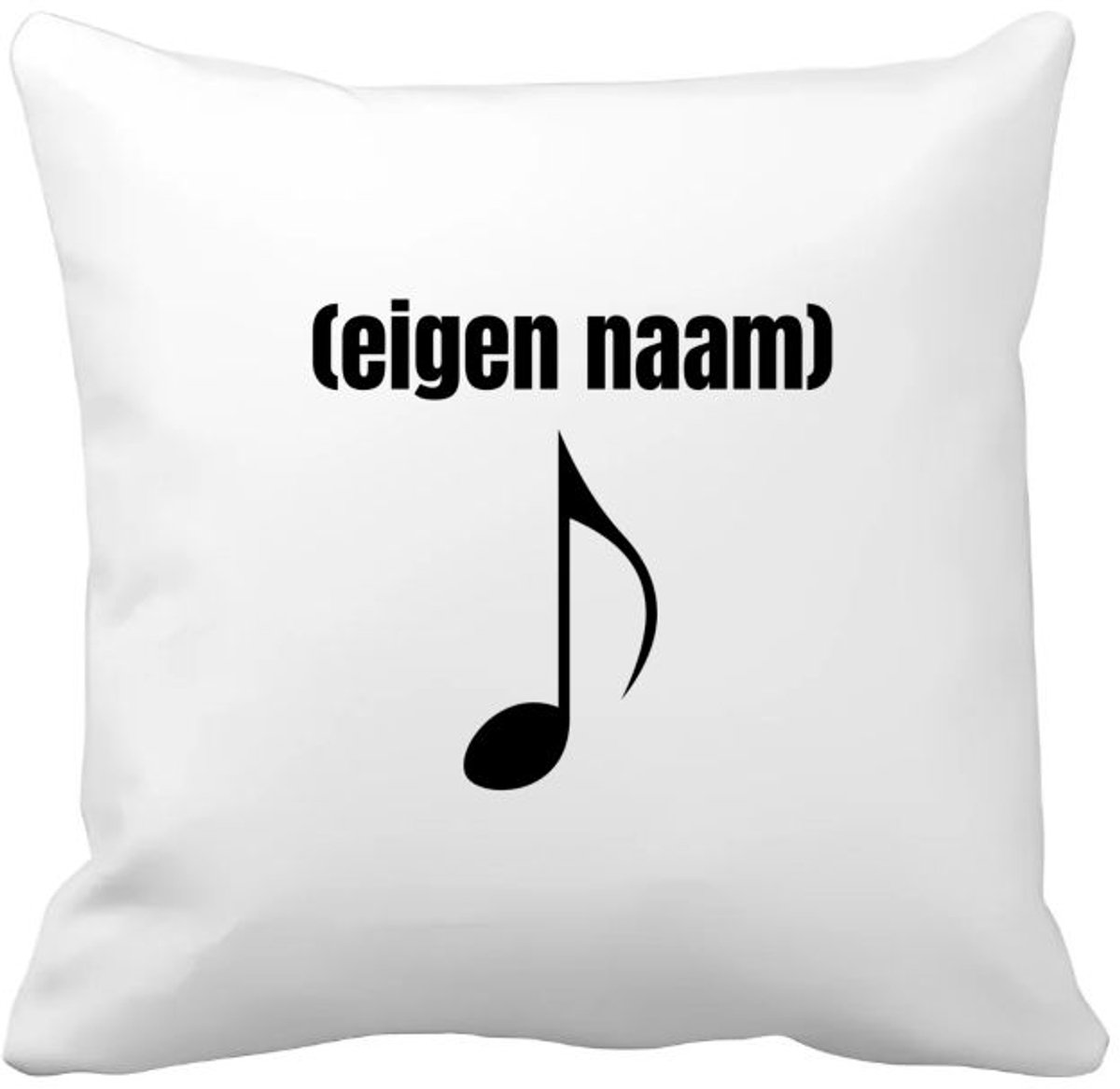 Akyol muzieknoot met eigen naam Kussen hoes - Muzieknoot - muziek liefhebbers - iemand die houdt van muziek - verjaardag - cadeau - kado - 40 bij 40 cm Multicolor