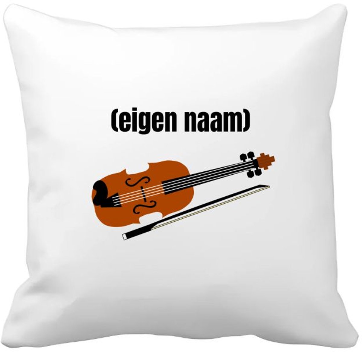 Akyol viool met eigen naam Kussen hoes - Viool - muziek liefhebbers - iemand die houdt van violen - verjaardag - cadeau - kado - geschenk - 40 bij 40 cm Multicolor