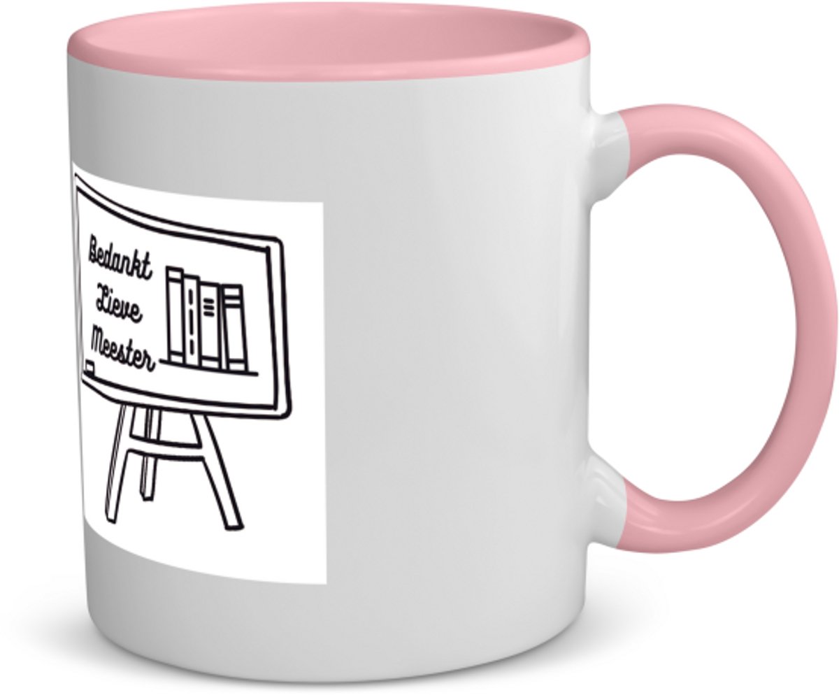 Akyol - bedankt lieve meester koffiemok - theemok - roze - Meester - meester - leraar - 350 ML inhoud