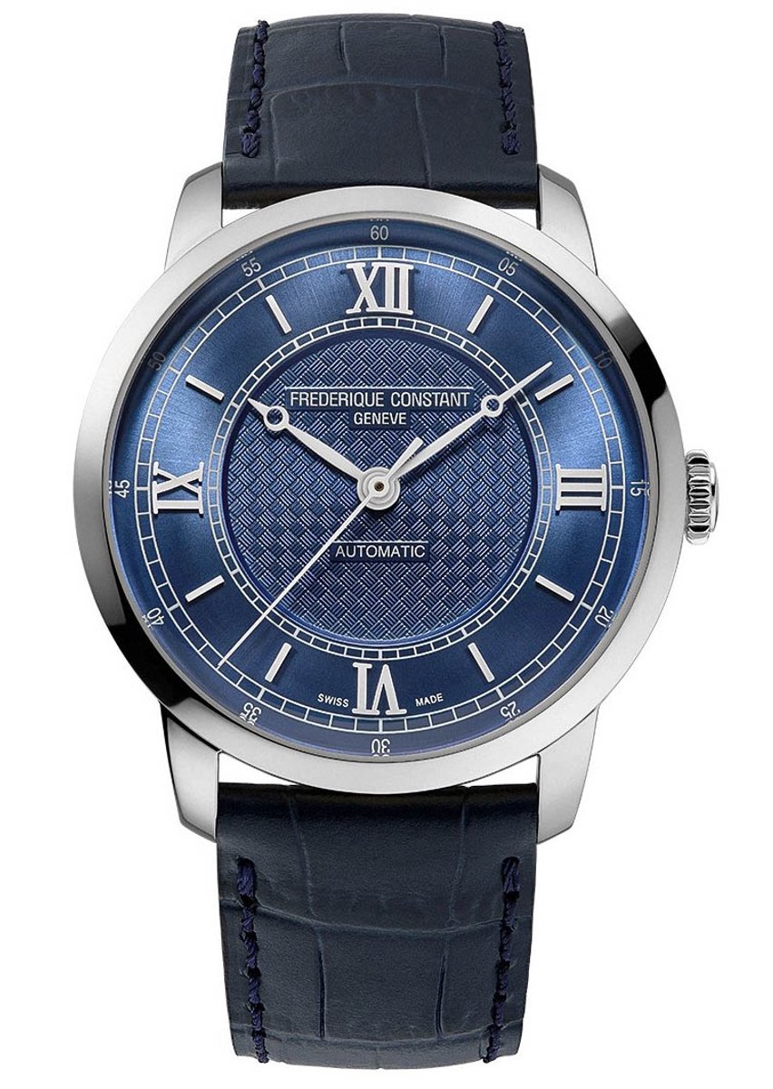 Frédérique Constant Premiere FC-301N3B6 Horloge - Leer - Blauw - Ø 38 mm