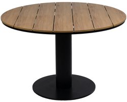 Ronde tuintafel Tower 120 cm | 4 personen | Teaklook/Black | Tecon Teak & aluminium