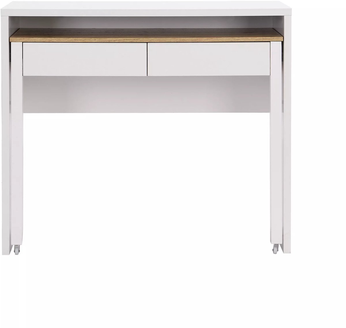 Vente-unique Uitschuifbaar console-bureau met 2 lades