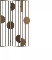 Vente-unique Paravent design ajouré en métal avec 3 volets - L123 x H180 cm - Doré - KANDY L 123 cm x H 180 cm x P 1,3 cm