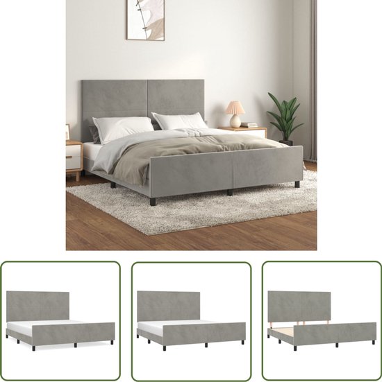 Bedframe met hoofdeinde fluweel roze 160x200 cm kopen