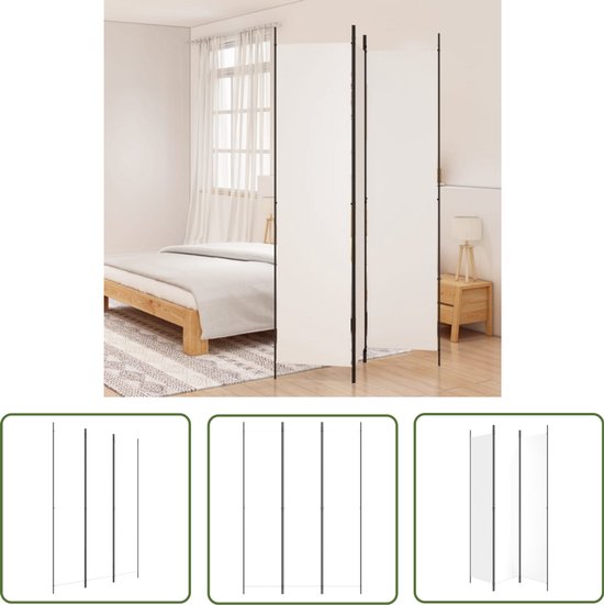 vidaXL Séparateur de pièce 3 panneaux 150x220 cm Blanc