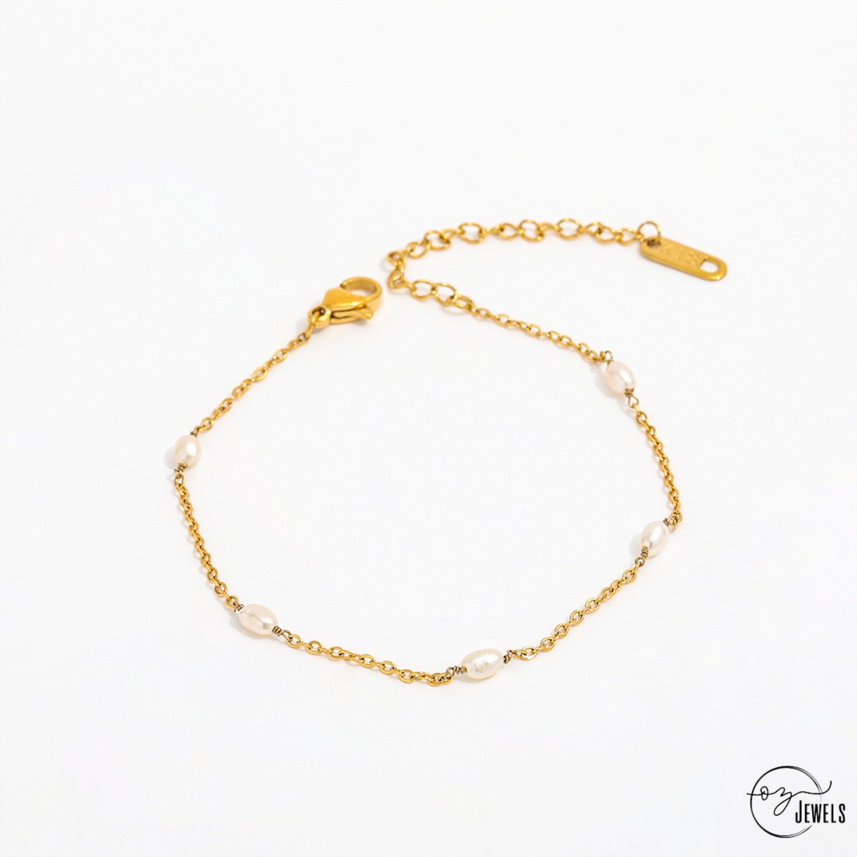 OZ Jewels – Parel Kettingarmband – Verguld – Elegant – Vrouwen – Verstelbare