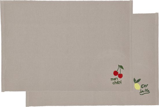 Basic geribbelde tafelblad-collectie voor iedere dag, 100% katoenen placemat -set, 33 x 48 cm, grijs, 6-delig Basic geribbelde tafelblad-collectie voor iedere dag, 100% katoenen placemat -set, 33 x 48 cm, grijs, 6-delig