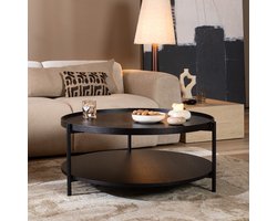 Bronx71® Salontafel Rio Ø90 cm zwart eiken - Salontafel rond