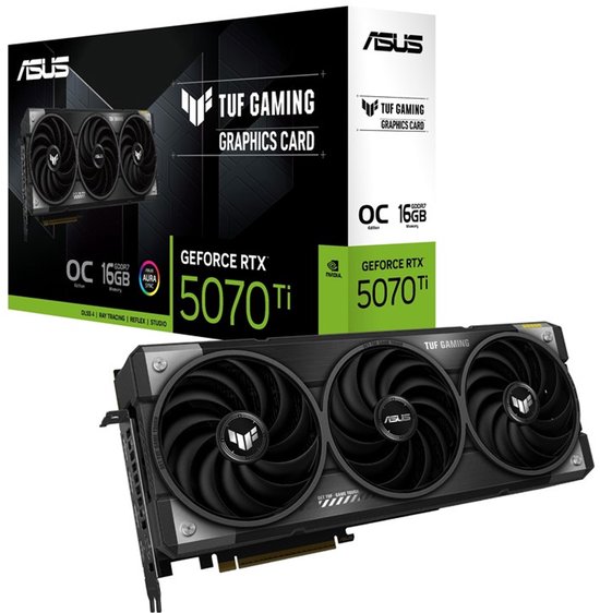 ASUS TUF Gaming NVIDIA GeForce RTX 5070 Ti OC - Videokaart - 16GB - GDDR7 - PCIe 5.0 - 2x HDMI 2.1b - 3x DisplayPort 2.1a