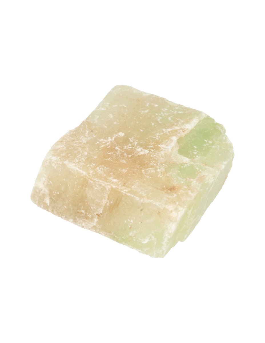 Ruben Robijn Calciet groen dubbelspaat ruw stuk 100-200 gram