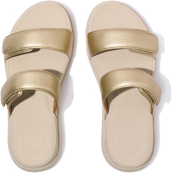 FitFlop F- Mode Go Dias à plateforme ajustables à deux barres pour femme - Platine