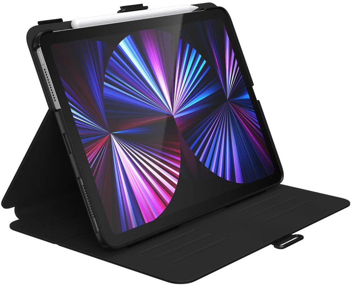 Speck Tablethoes geschikt voor Apple iPad Air 11 Inch (2025) Hoes | Speck Balance Folio Bookcase + Stylus Houder - Zwart