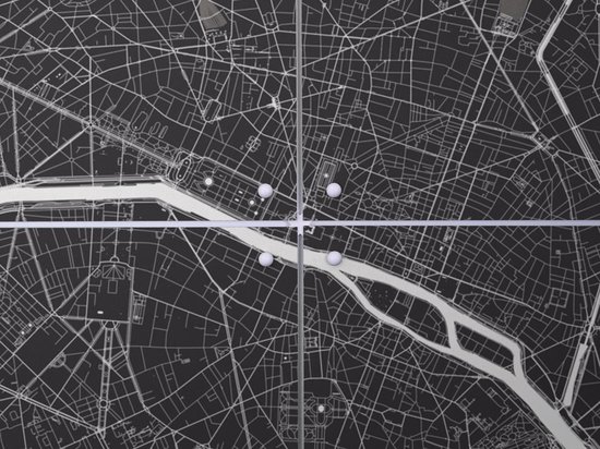 Plan de Paris IXXI, Art in Map - 100 x 140 cm - Support d'accrochage gratuit - Grande décoration murale et posters - Art géométrique, abstrait