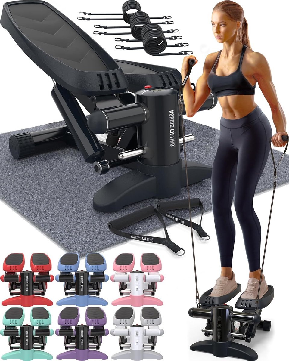 Mini Stepper en Stair Climber Machine met Weerstandsbandenset - Compacte Voetstappenmachine voor Thuistraining