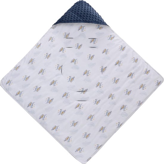 Wkkeldeken Baby Minky 90x90 cm - omslagdoek voor pasgeborenen voetenzak voor autostoel of kinderwagen Comfortabele Warme en zachte Oeko-Tex Egel kaki