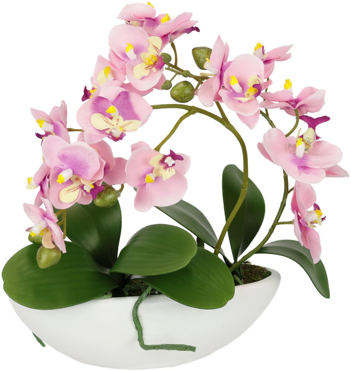 Unyqoos ® Kunstmatige Orchideeën Arrangement in Elegante Sierpot voor Tafeldecoratie en Interieur Design roze