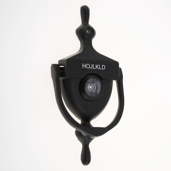 Heurtoir de porte et judas - noir mat - hauteur 6 pouces