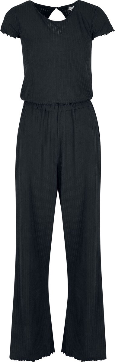 Urban Classics Rib Wide-leg Dames Jumpsuit – L Zwart