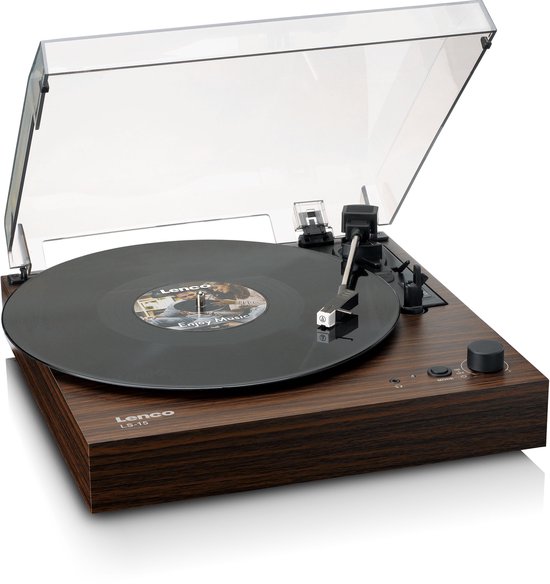 Lenco Platenspeler met Bluetooth - Twee ingebouwde Speakers en AT3600L Cartridge - LS-15WD - Hout