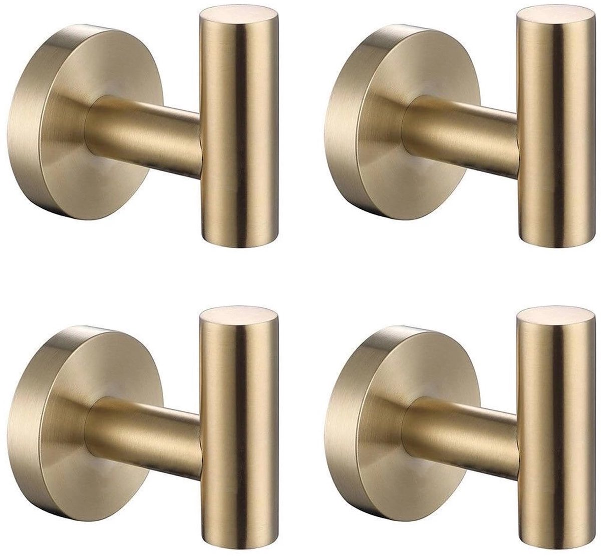 My Ninki ® Stijlvolle Metalen Wandhaken voor Badkamer en Keuken - Goudkleurig Set van 4