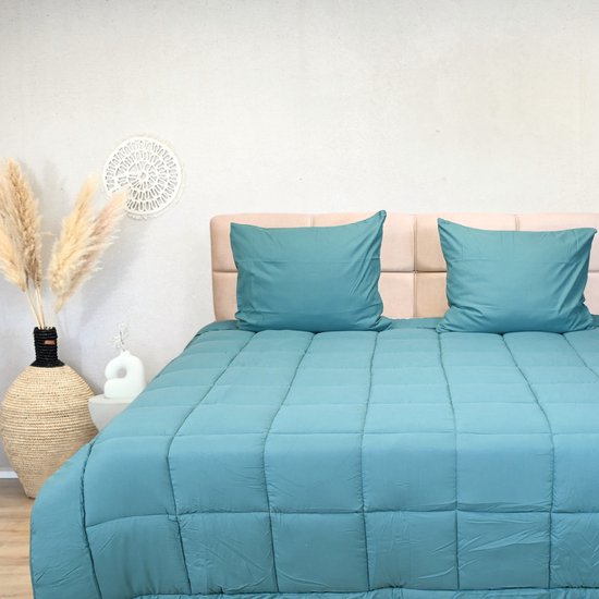 HappyBed - All Year Dekbed Enkel 260x220 - Extra Breed - Wasbaar Zonder Overtrek - Bedrukt Met Print - Hoesloos - Dark Blue
