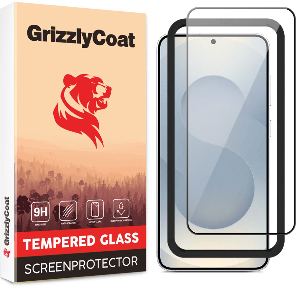 GrizzlyCoat Screenprotector geschikt voor Samsung Galaxy S25 Edge Glazen | GrizzlyCoat Easy Fit Screenprotector - Case Friendly + Installatie Frame