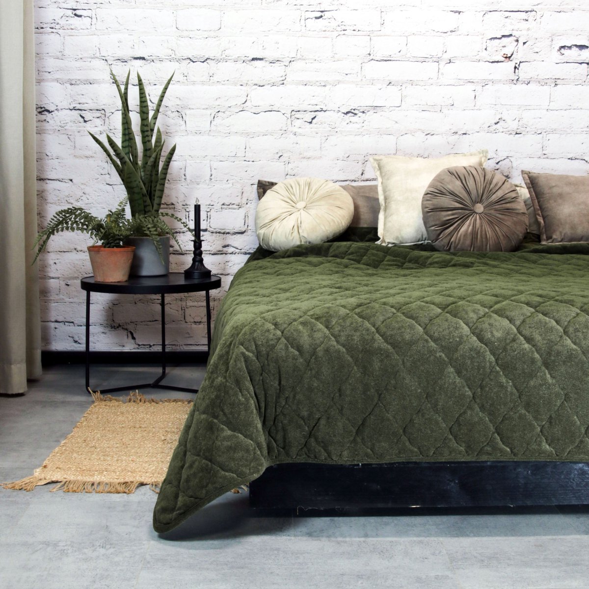 JENNY - Bedsprei - Ruitmotief - Heerlijk zacht - Green - 240x280