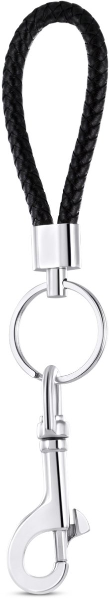 Frank 1967 7FK-240602 Steel and black leather keychain