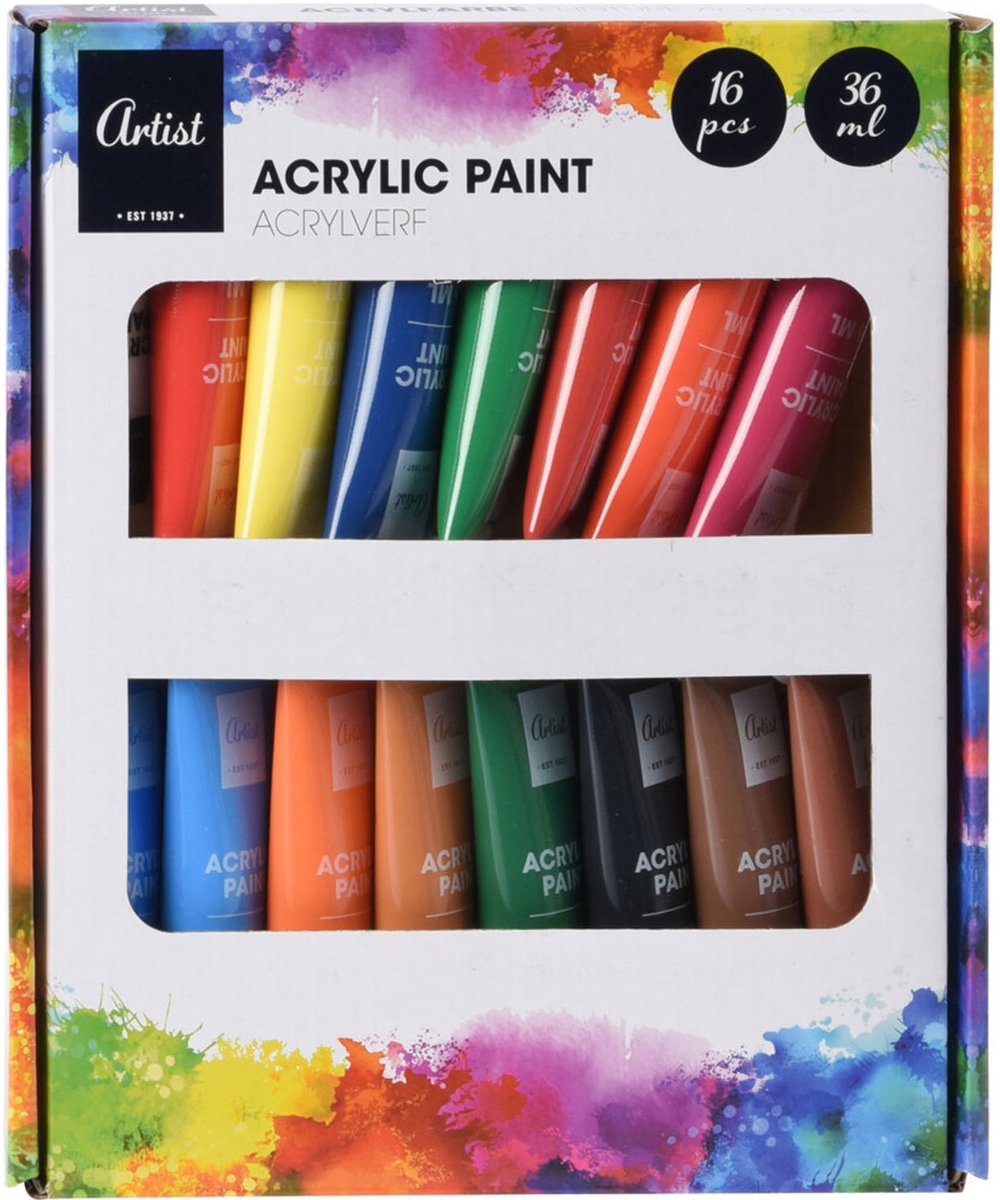 Acrylverf set 16 tubes 36 ml