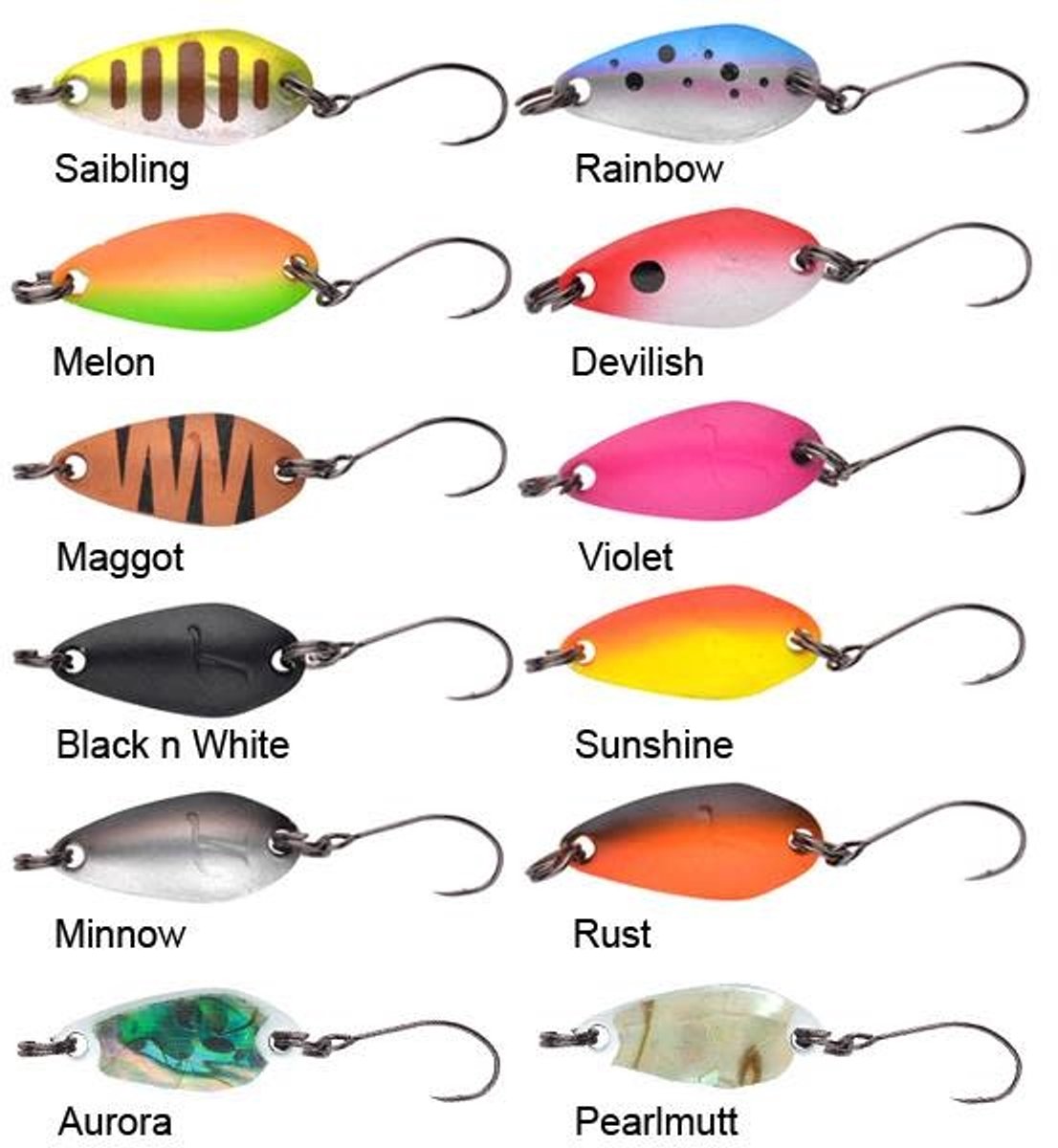 Trout Master Incy Spoon 0.5g - Kleur : Black Orange
