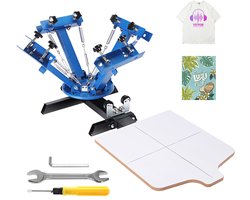 VEVOR Zeefdrukpers T-shirt Zeefdrukmachine 1 Kleuren + 1 Station, T-shirtpers, Hittepers Hittepers Doe-het-zelfapparatuur Printer, Textieldrukkleding, Kussenslopen, Bagage etc.